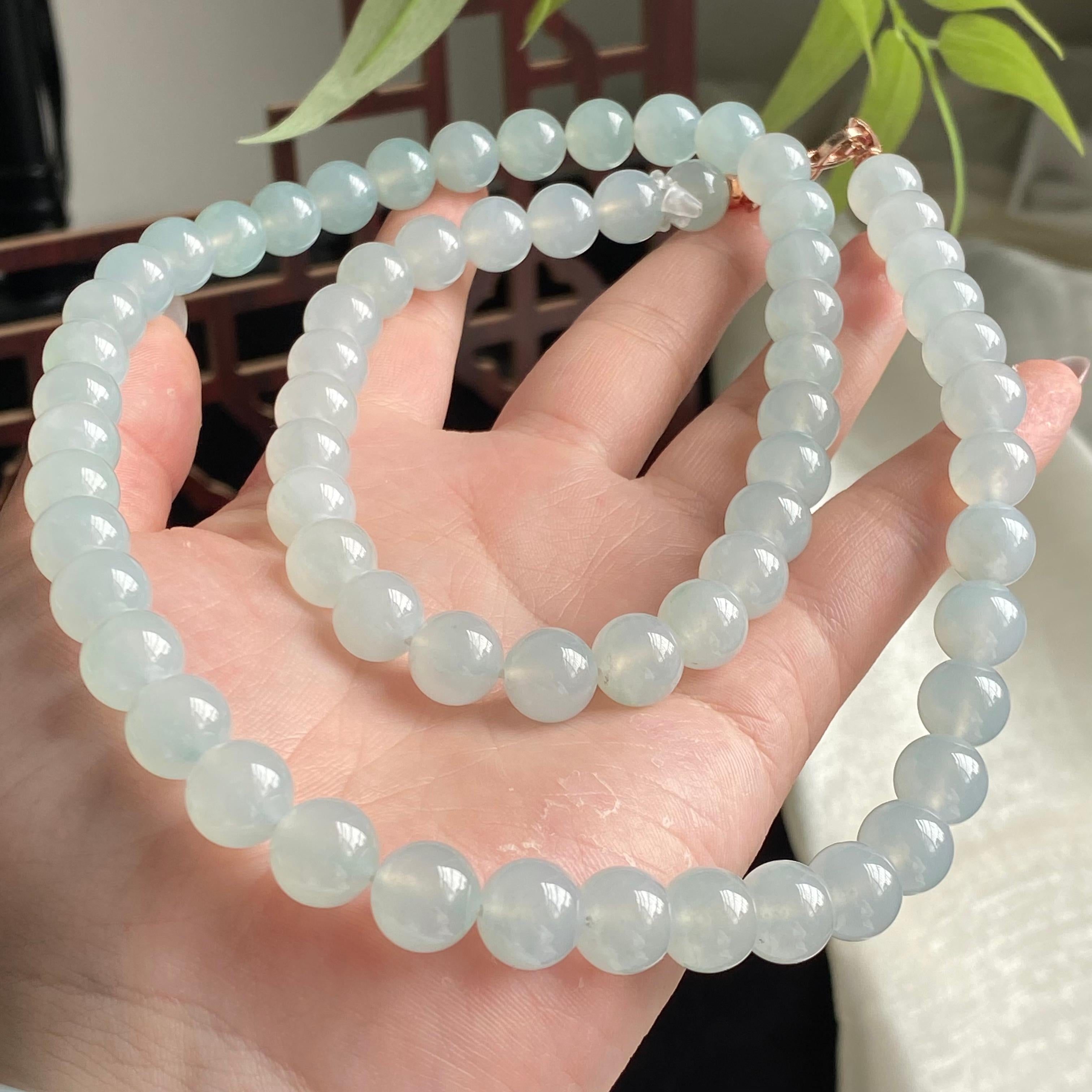 冰种晴底珠链（66颗）（yc196841）