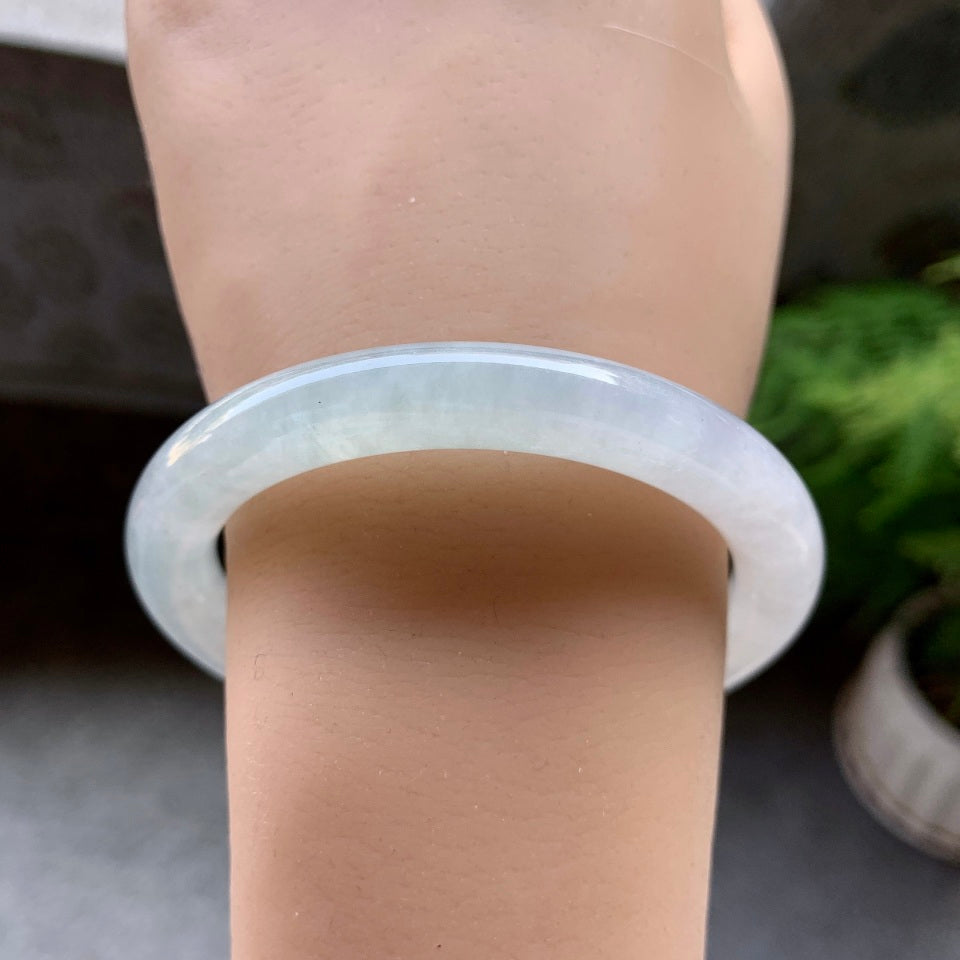 糯化白月光圆条手镯（54.5mm）（yc057183）