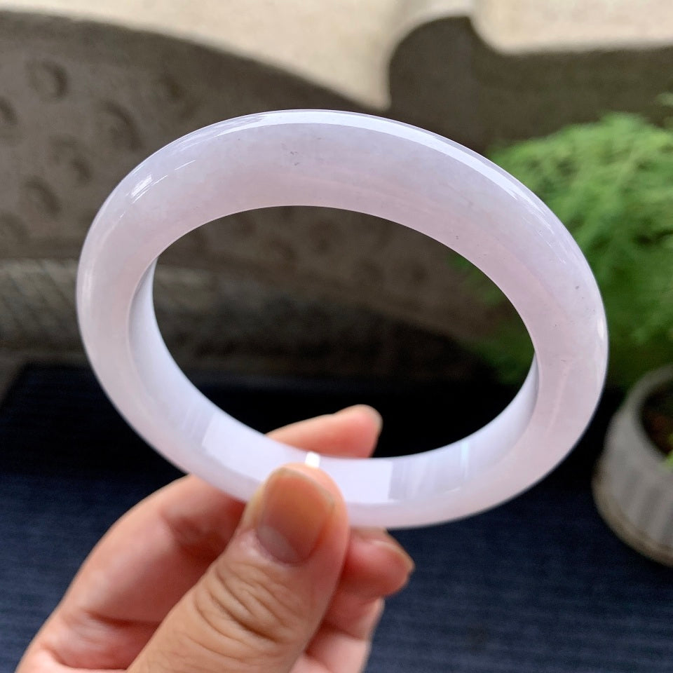 细糯种淡紫罗兰平安镯（60.8mm）（yc093439）