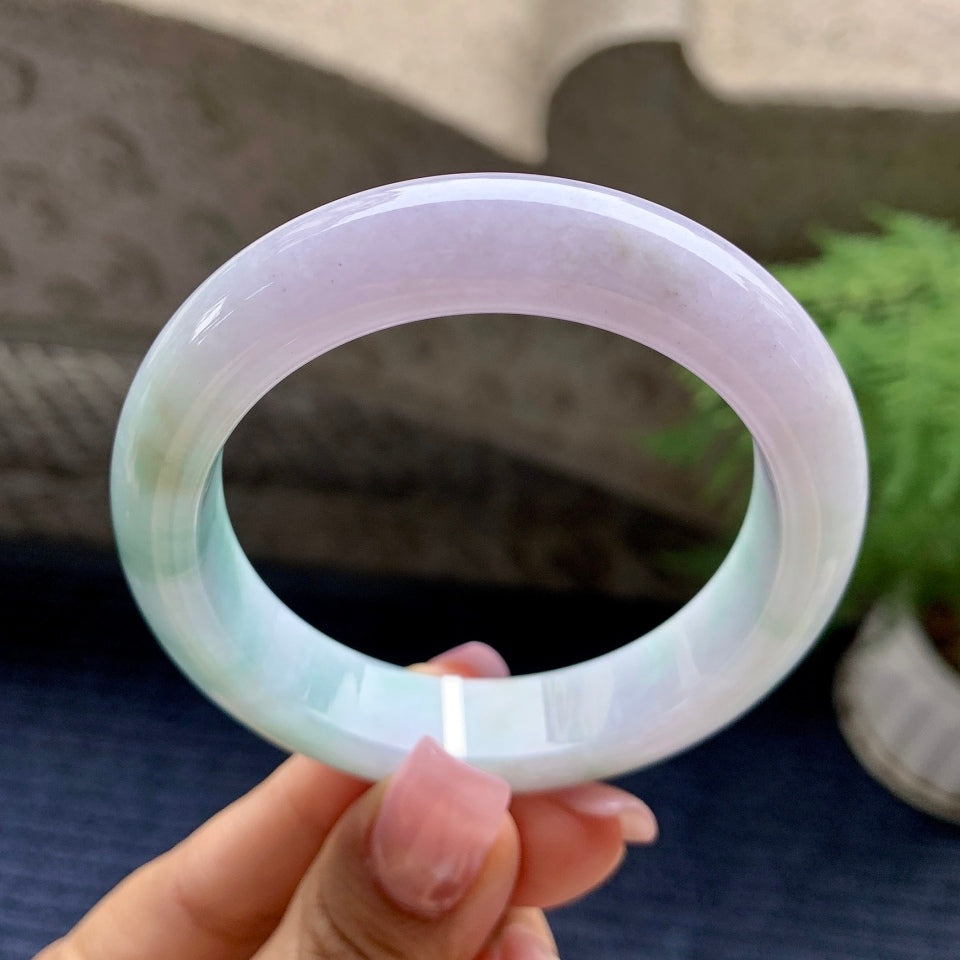 豆种紫罗兰飘花平安镯（53.6mm）（yc092185）