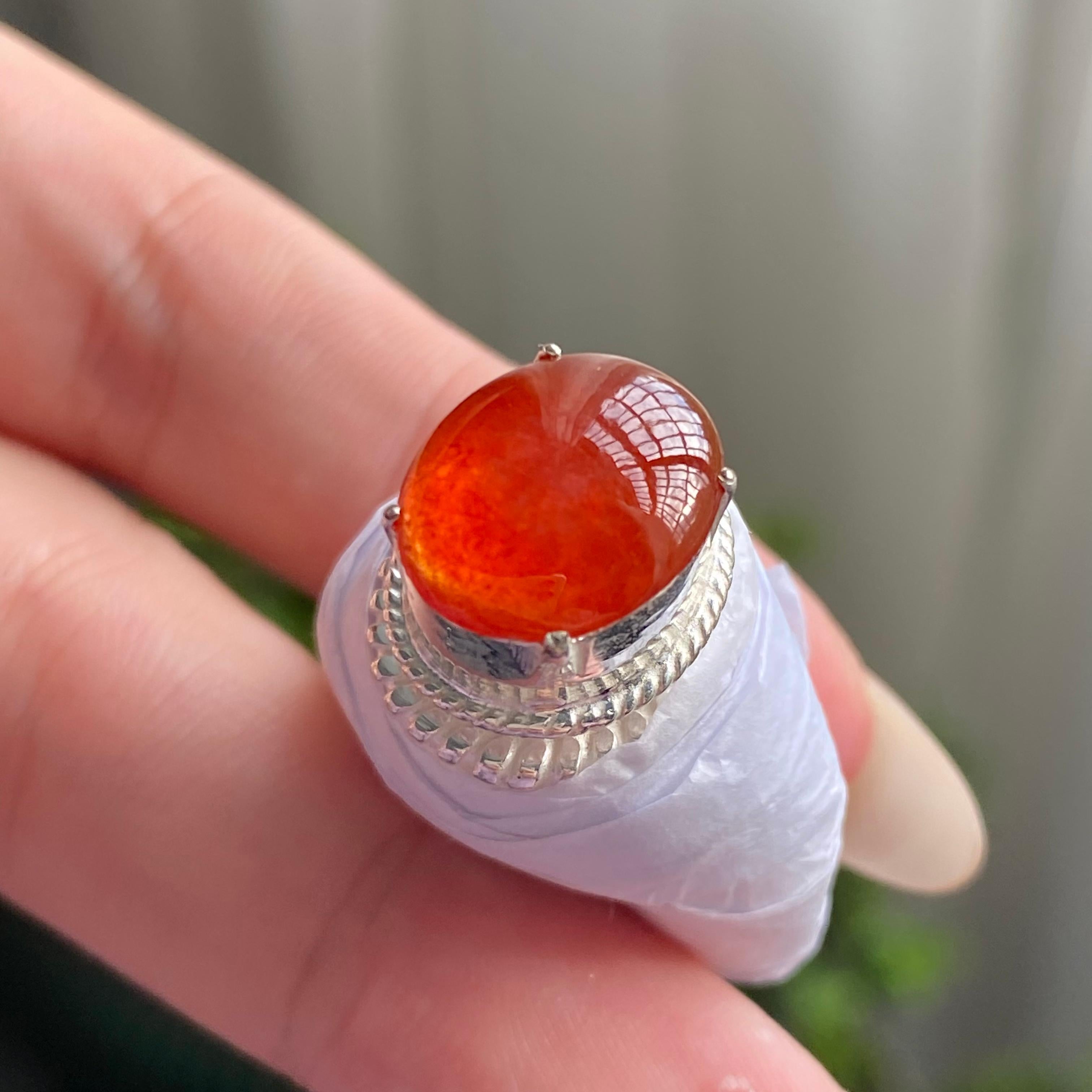 冰种红翡蛋面裸石（yc199667）