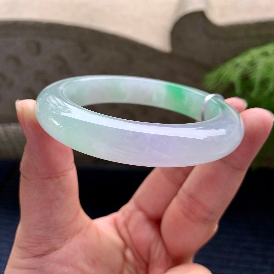 糯冰种飘阳绿平安镯（59mm）（yc089227）
