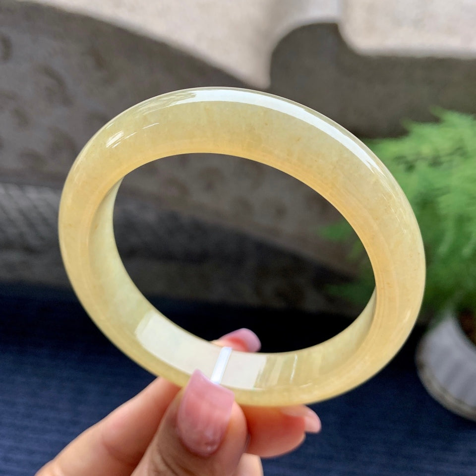 糯冰种黄翡平安镯（56.5mm）（yc092177）