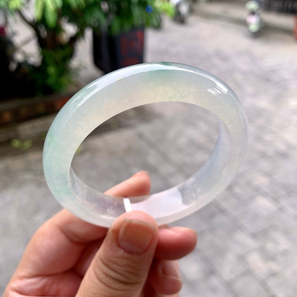 冰种飘花平安镯（55.4mm）（yc167854）