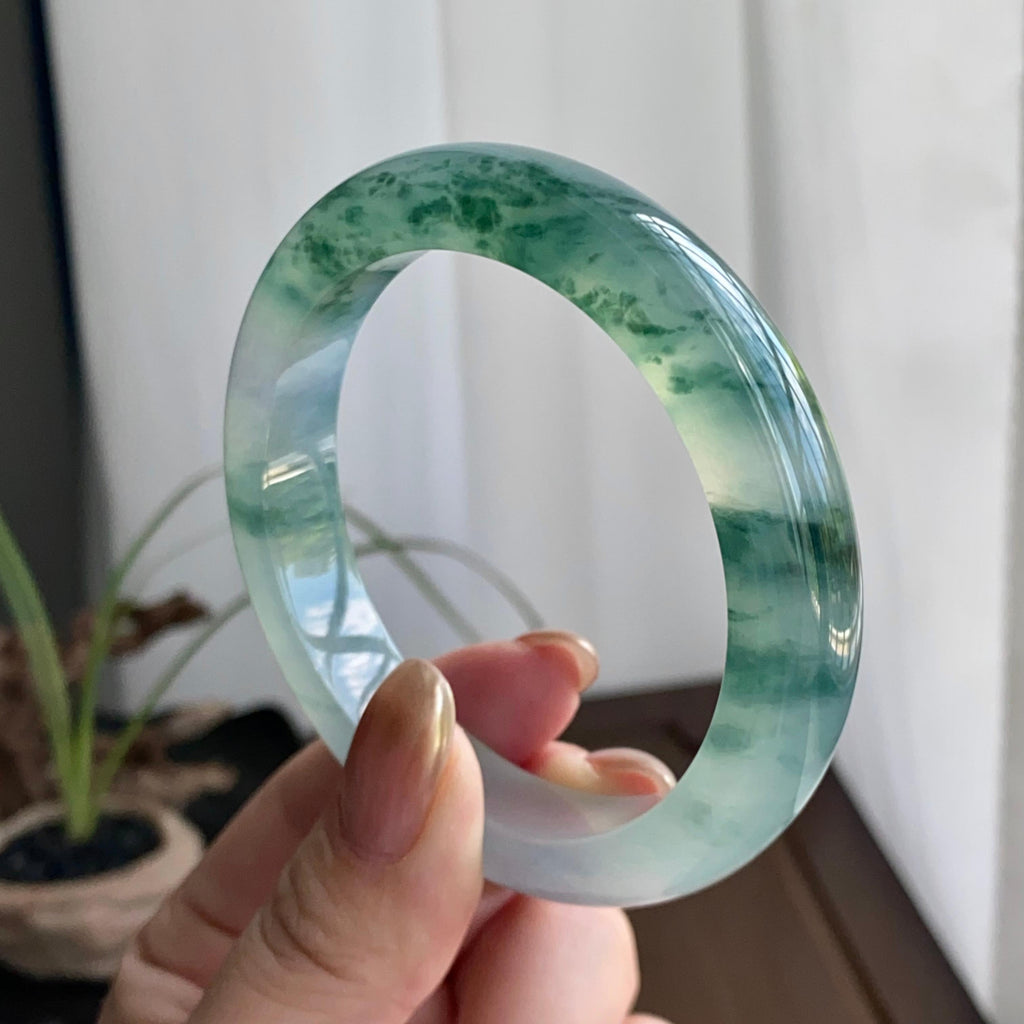 冰种飘花平安镯（57圈）（yc259116）