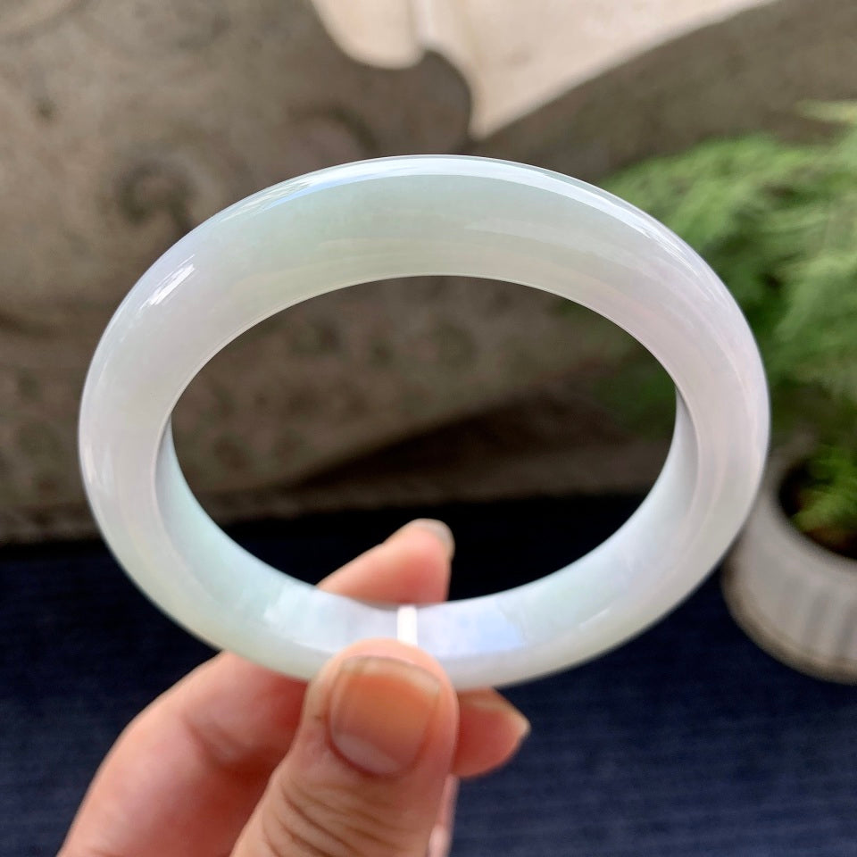 糯种带淡底色平安镯（56.7mm）（yc090544）