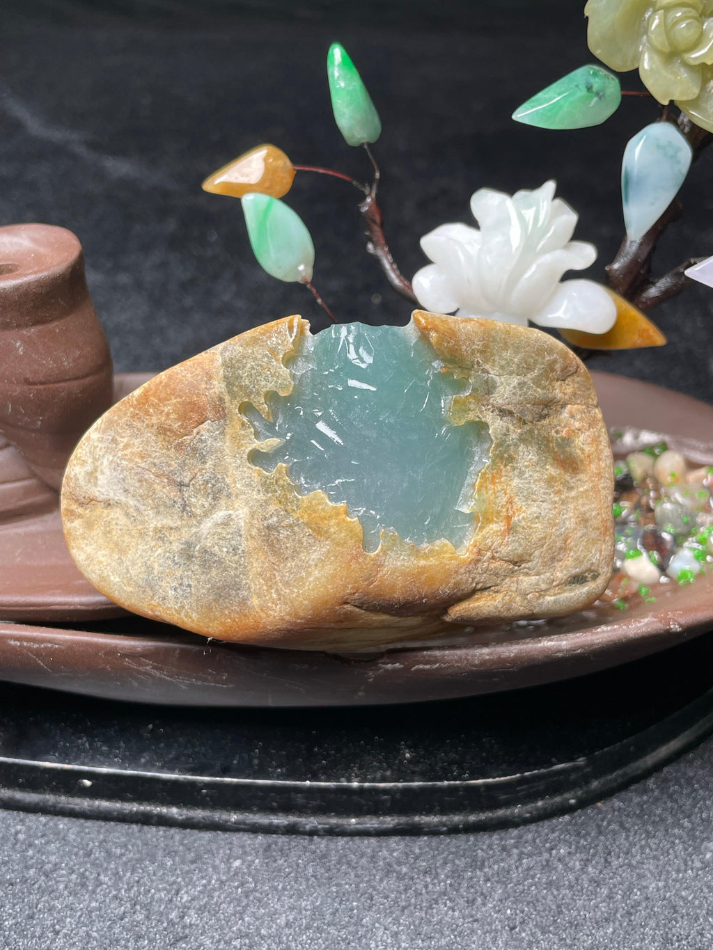 大马坎开窗冰蓝晴牌子料（yc524103）