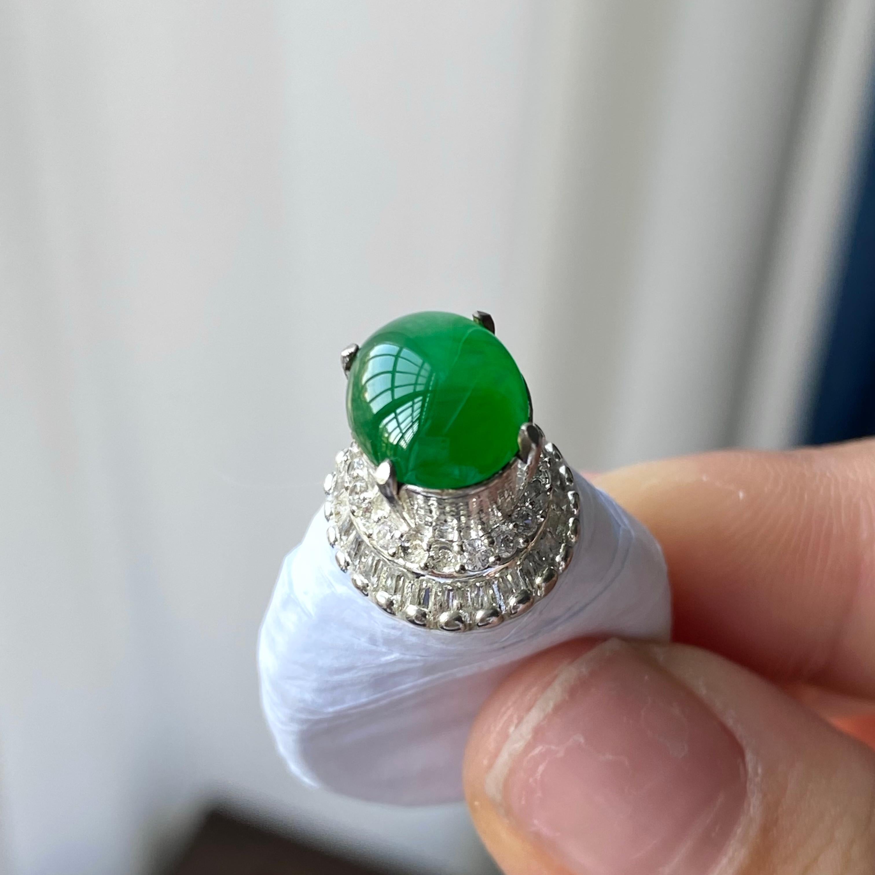 冰种满绿蛋面裸石（yc303870）