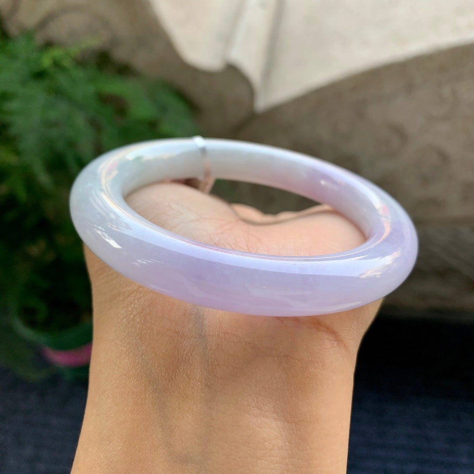 糯种淡紫罗兰圆条手镯（57.5mm）（yc079196）