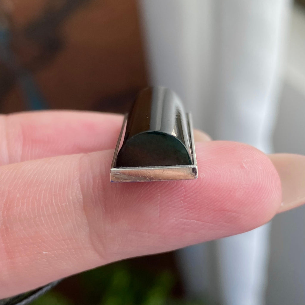 18k金镶墨翠无事牌吊坠（yc235113）