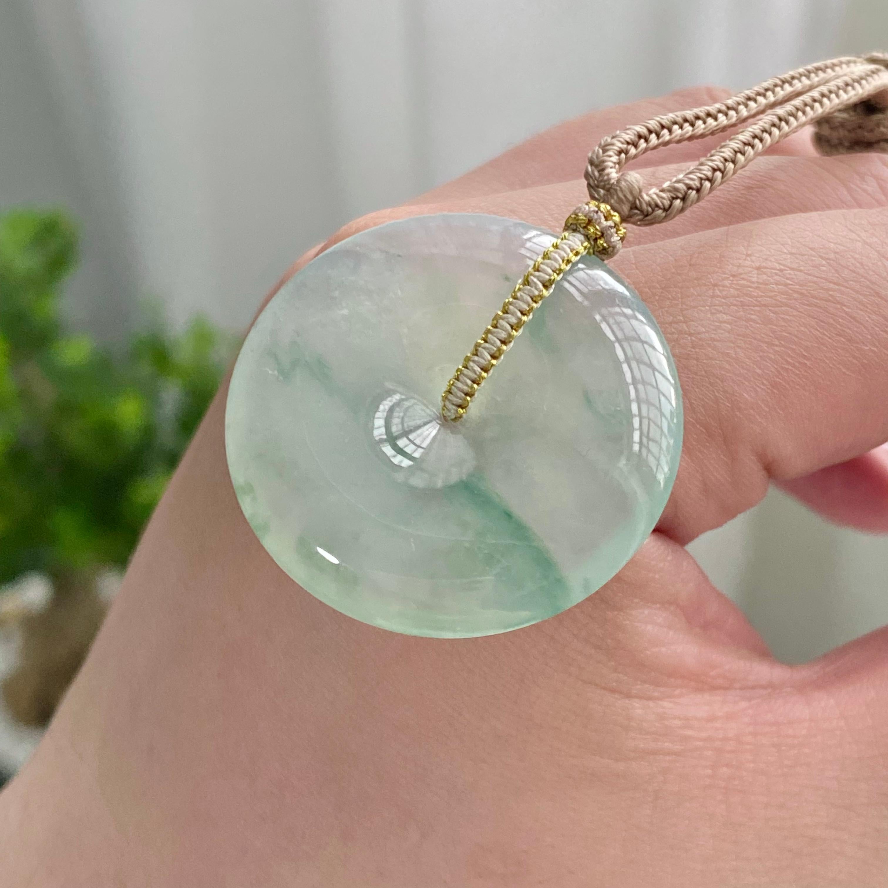 冰种飘花平安扣吊坠（yc200180）