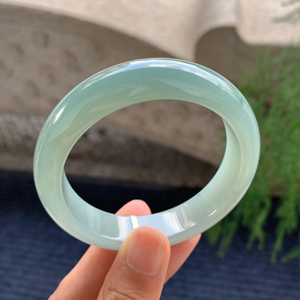 细糯种湖水绿正圈平安镯 53圈（yc709337）