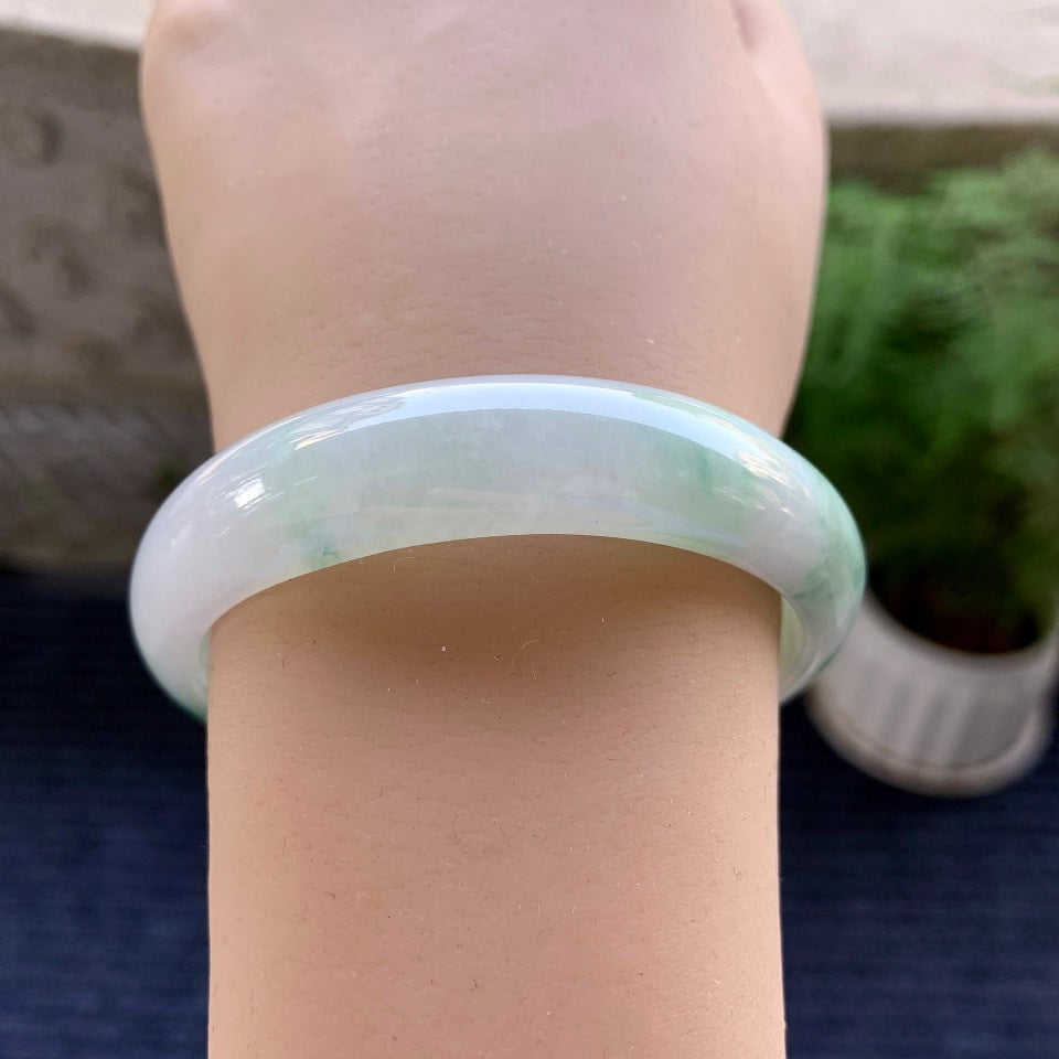 糯种飘花贵妃手镯（53mm）（yc079630）
