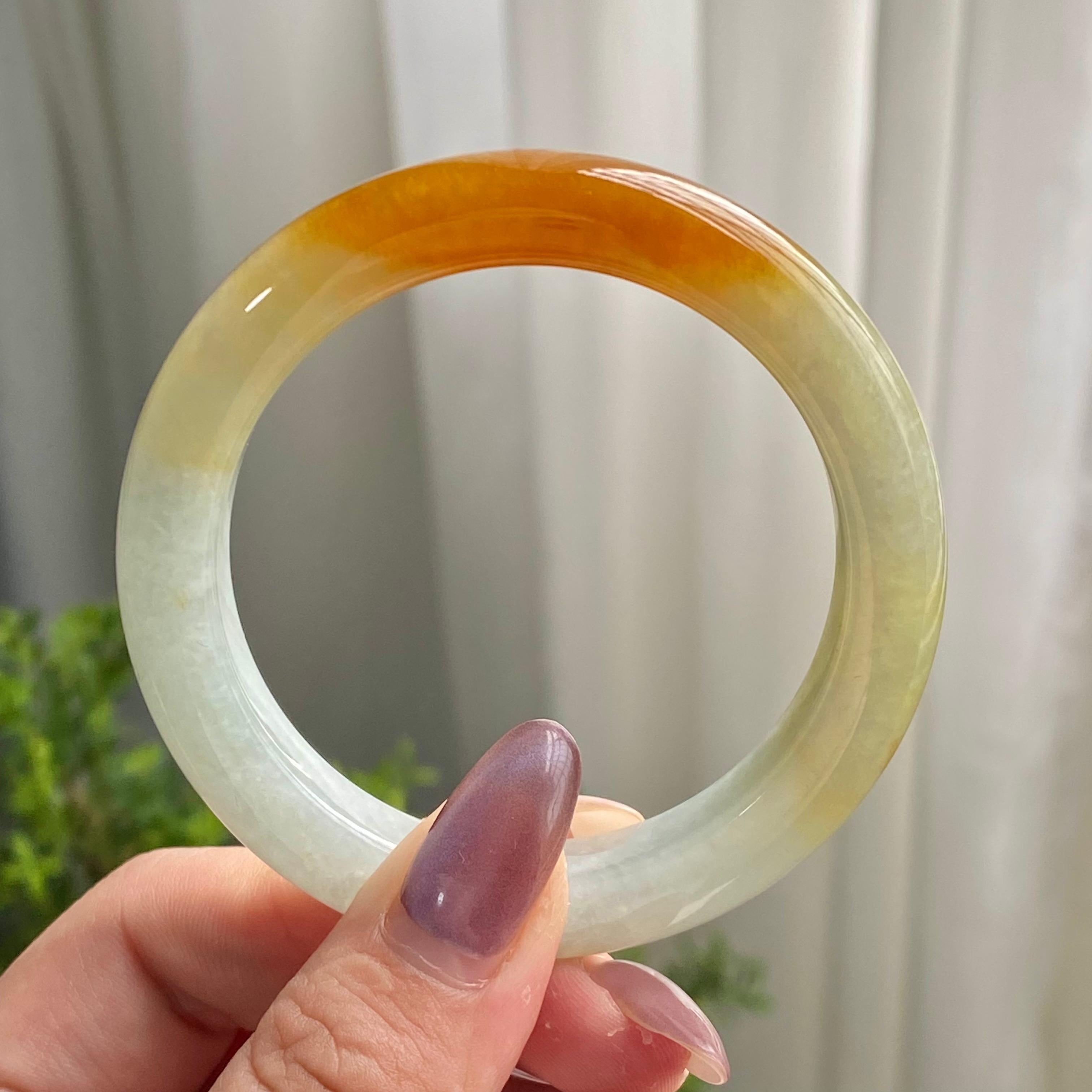 糯冰种黄翡平安镯（51圈）（yc199713）