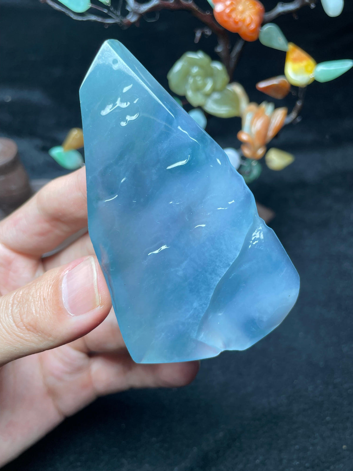 冰蓝晴飘花牌子料（yc710479）