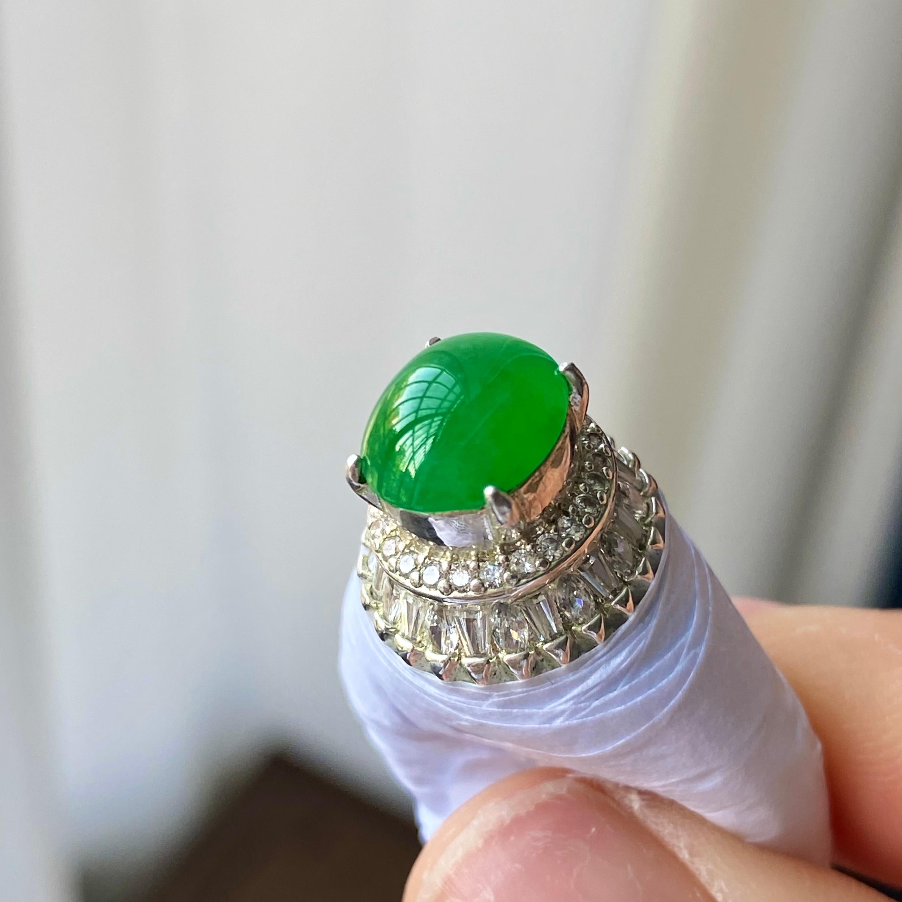 冰种满绿蛋面裸石（yc303888）