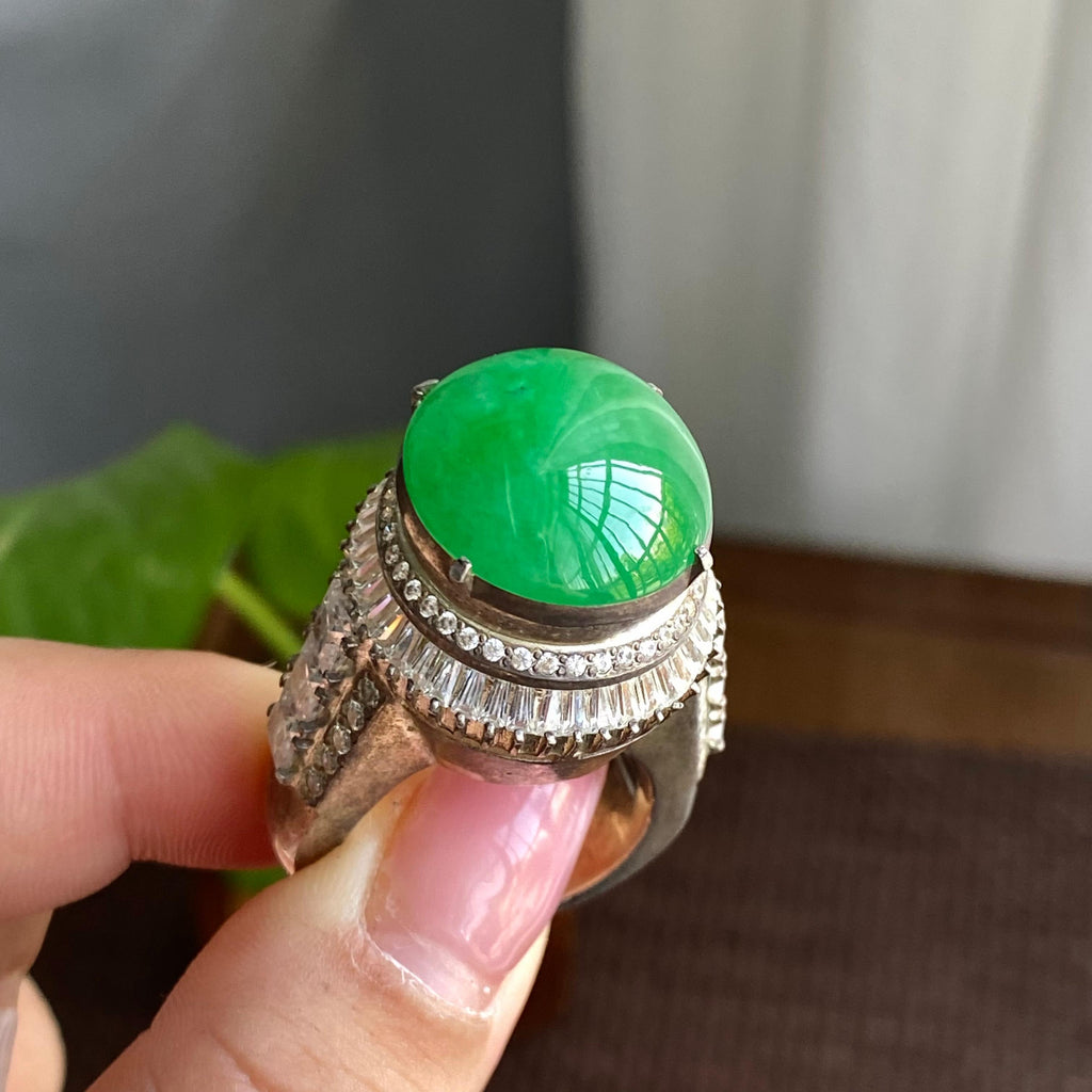 细糯种阳绿裸石蛋面（yc282884）