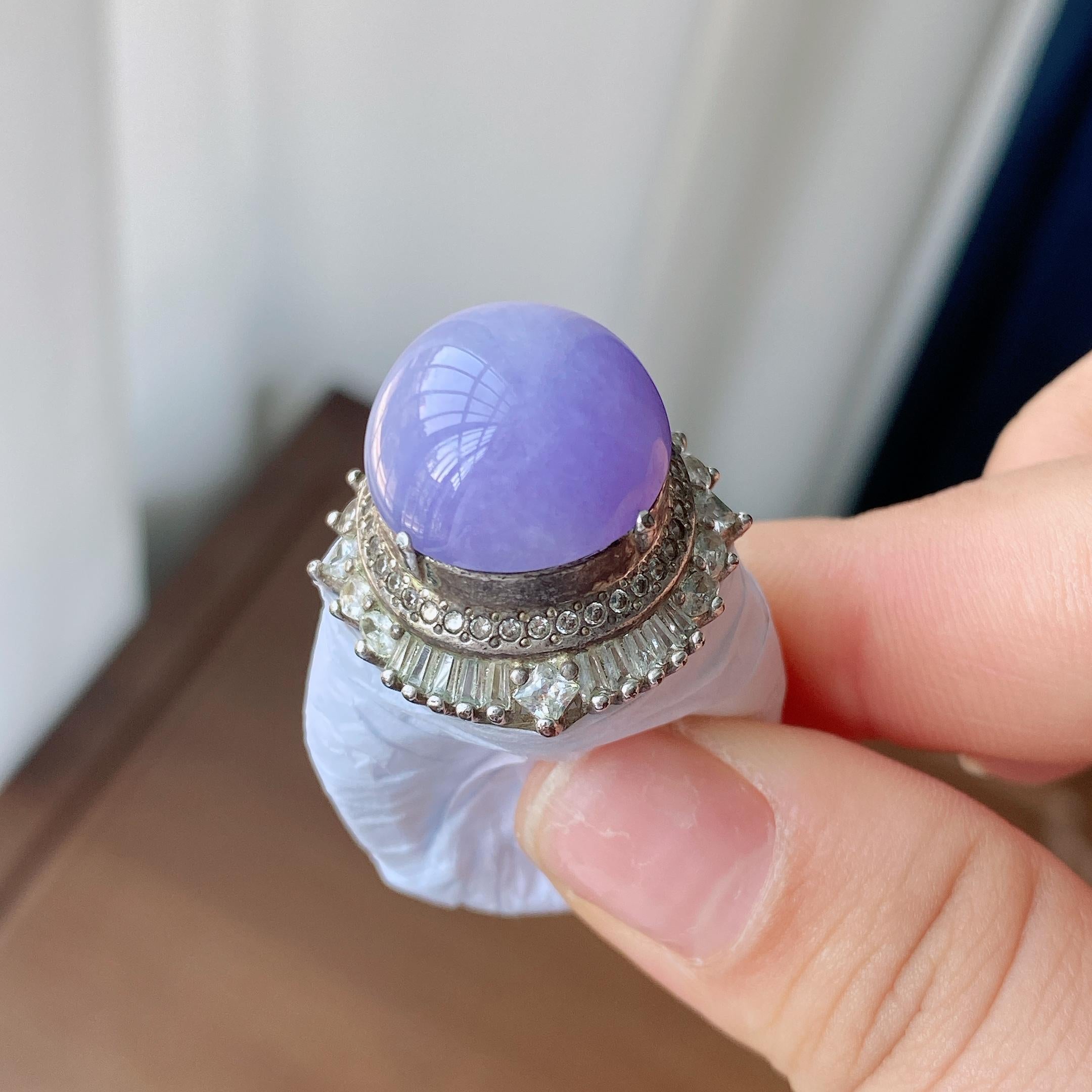 糯冰种紫罗兰蛋面裸石（yc303865）