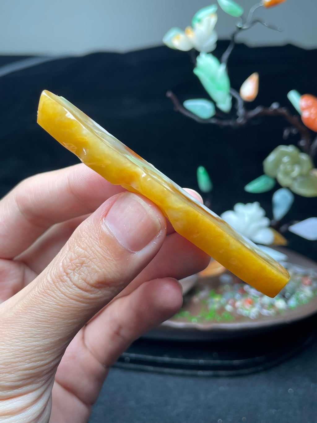 冰润黄翡随形对料（yc521734）