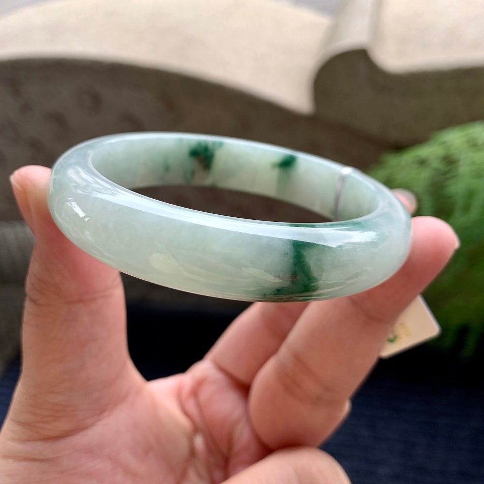 细糯种飘花平安镯（60mm）（yc114581）
