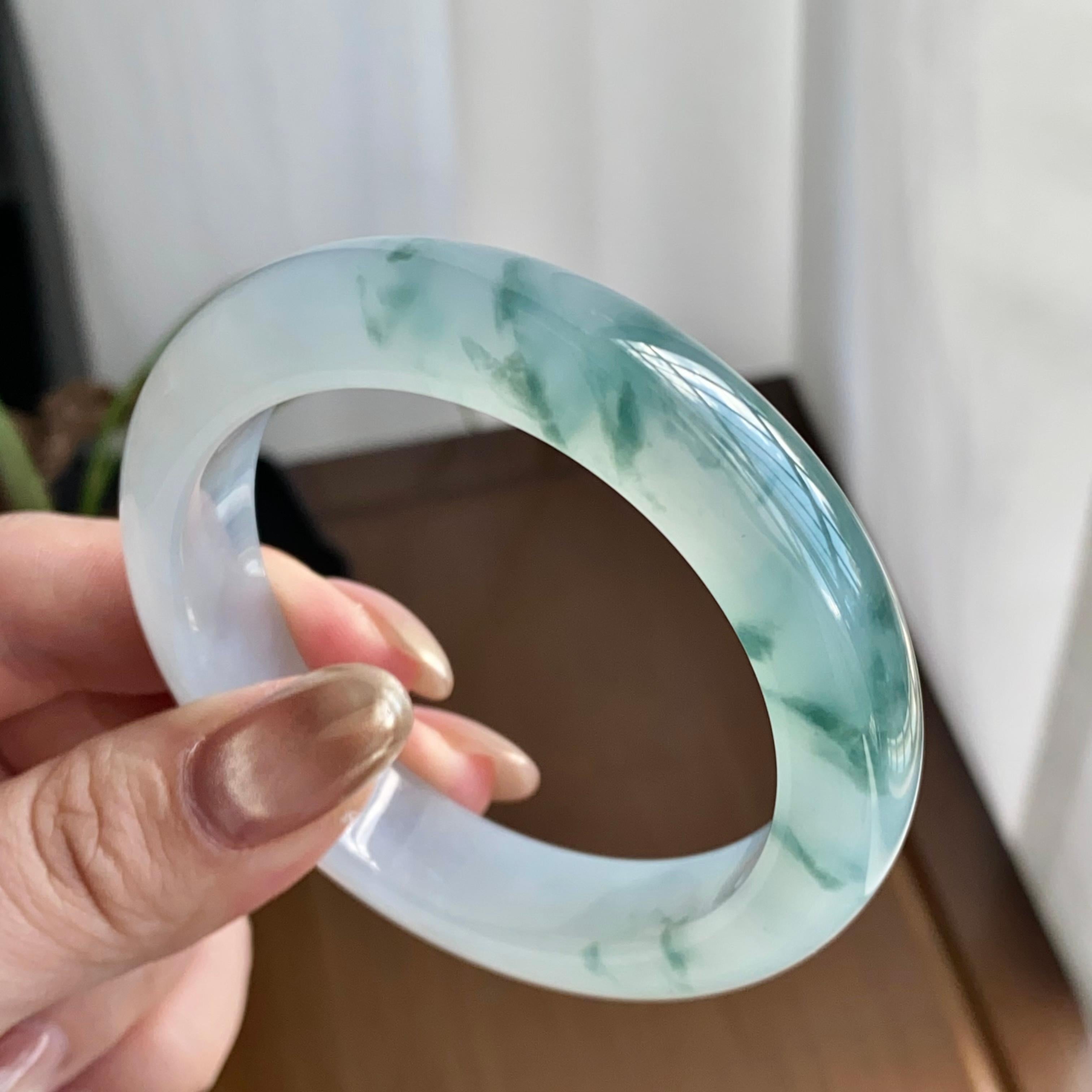 冰种飘花平安镯（53圈）（yc258941）