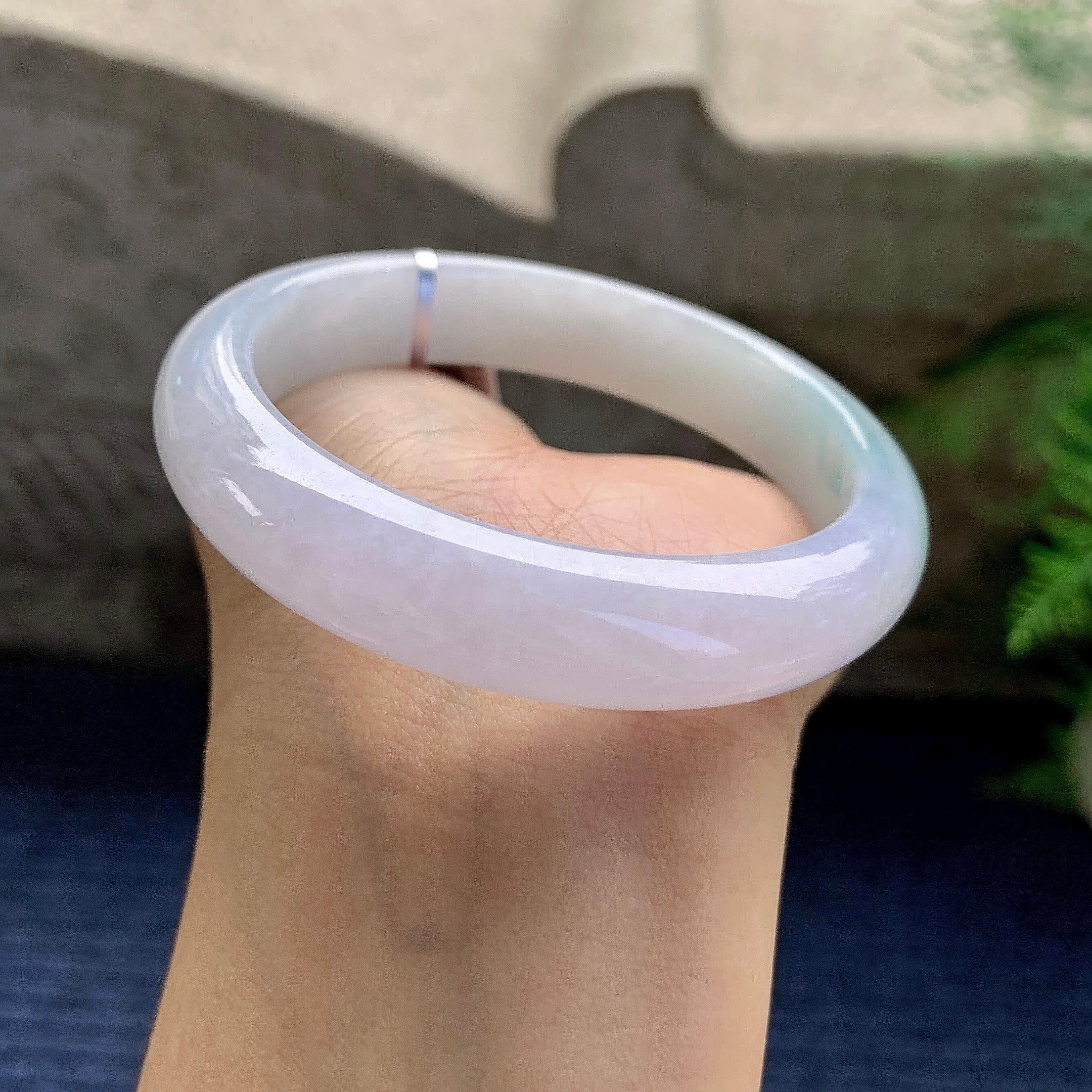 细糯种淡春彩平安镯（56.6mm）（yc280858）