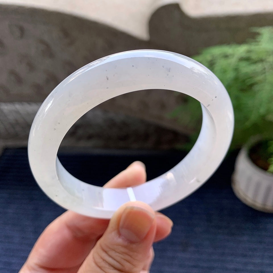 糯冰种乌鸡平安镯（58.4mm）（yc093306）
