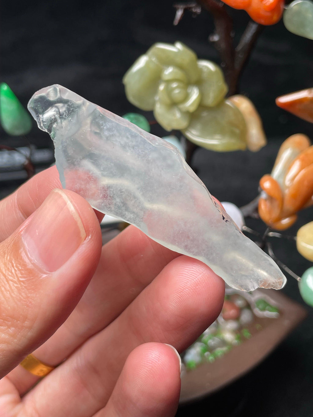 高冰雪花棉随形挂件料（yc503351）