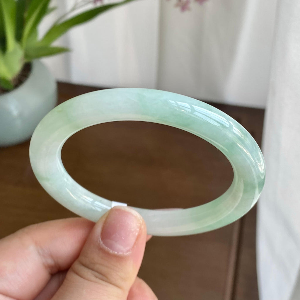 糯冰种飘花手镯（53圈）（yc298424）