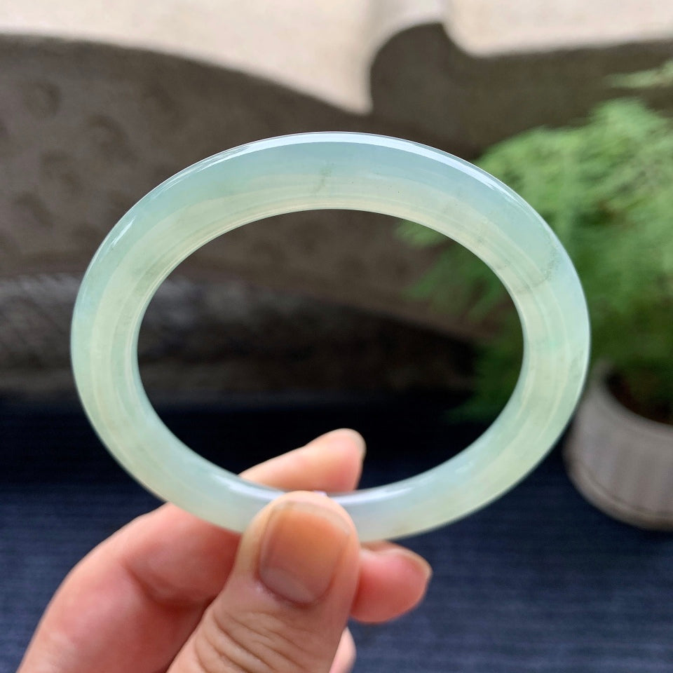 糯冰种淡晴底圆条手镯（54mm）（yc101282）
