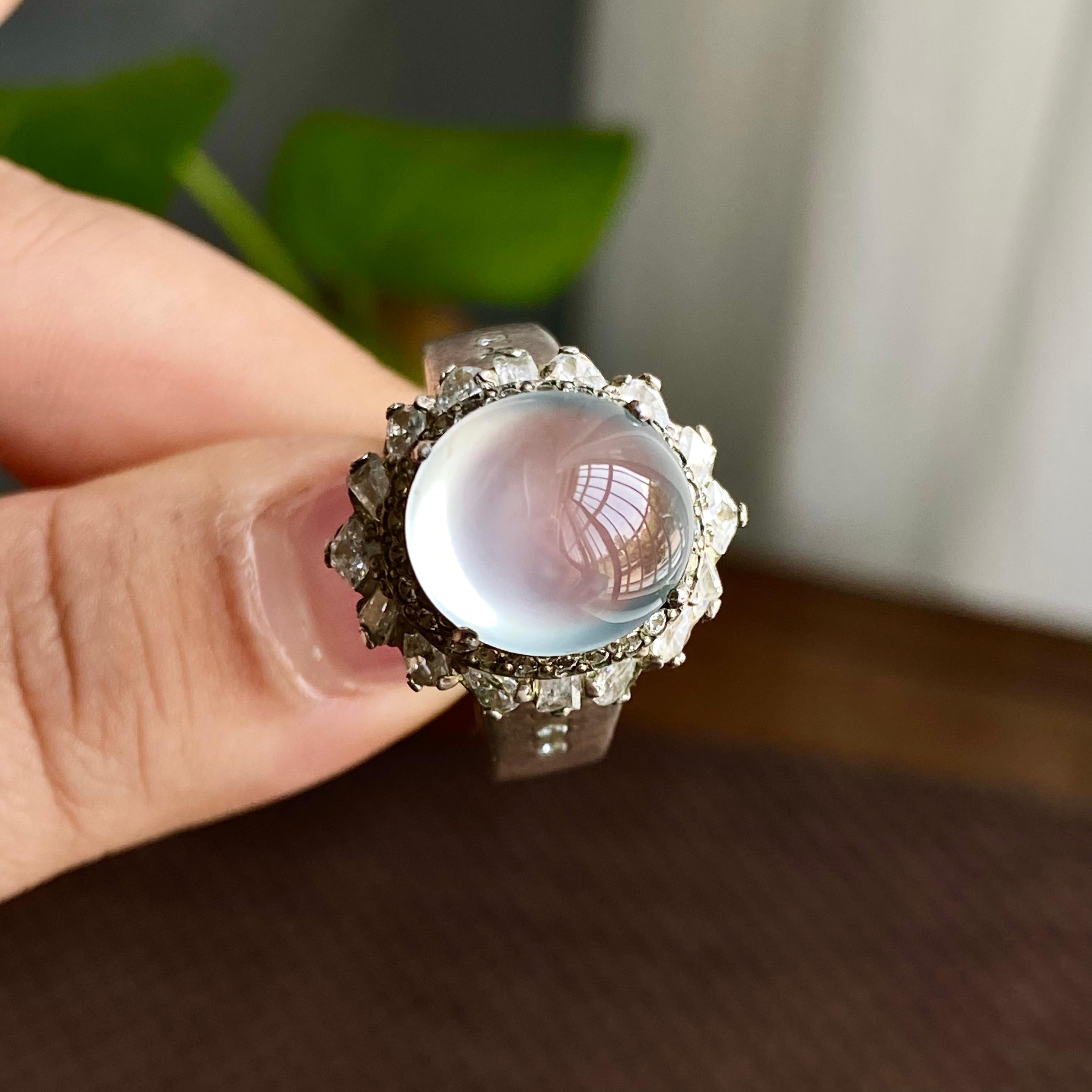 玻璃种白月光裸石蛋面（yc282946）