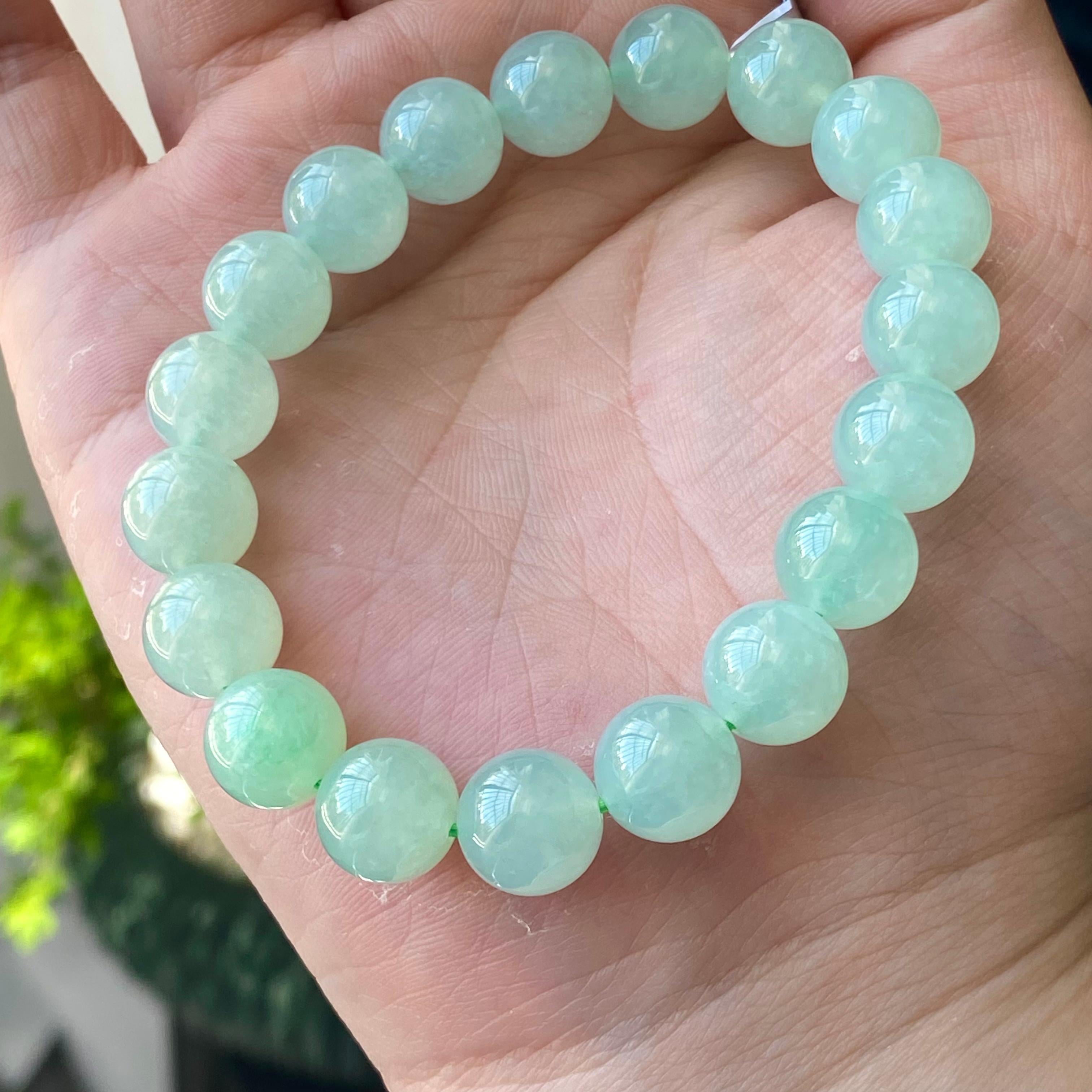 糯冰种晴底单圈手串（19颗）（yc202991）