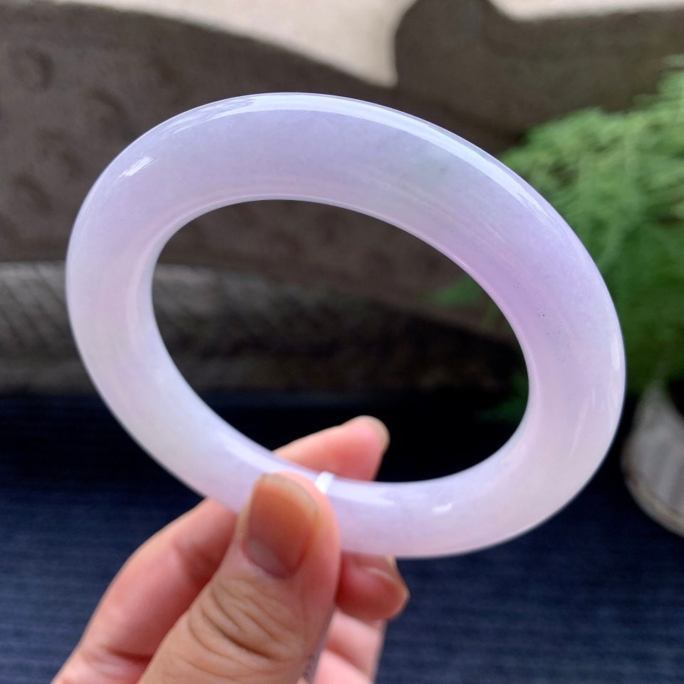 细糯种紫罗兰洒金圆条手镯（58.3mm）（yc101935）