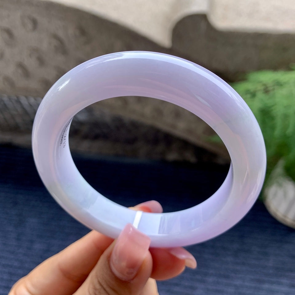 细糯种淡紫罗兰平安镯（56mm）（yc101907）