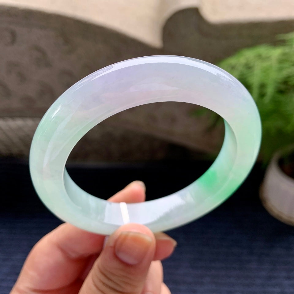 糯冰种飘阳绿平安镯（59mm）（yc089227）