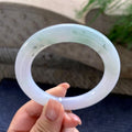 细糯种飘蓝花圆条手镯 56.7圈口 天然缅甸A货翡翠（yc524435）