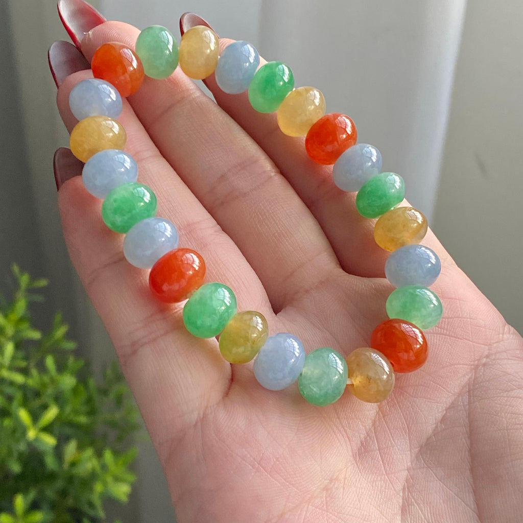 糯冰种多宝灯笼珠单圈手串（24颗）（yc215252）