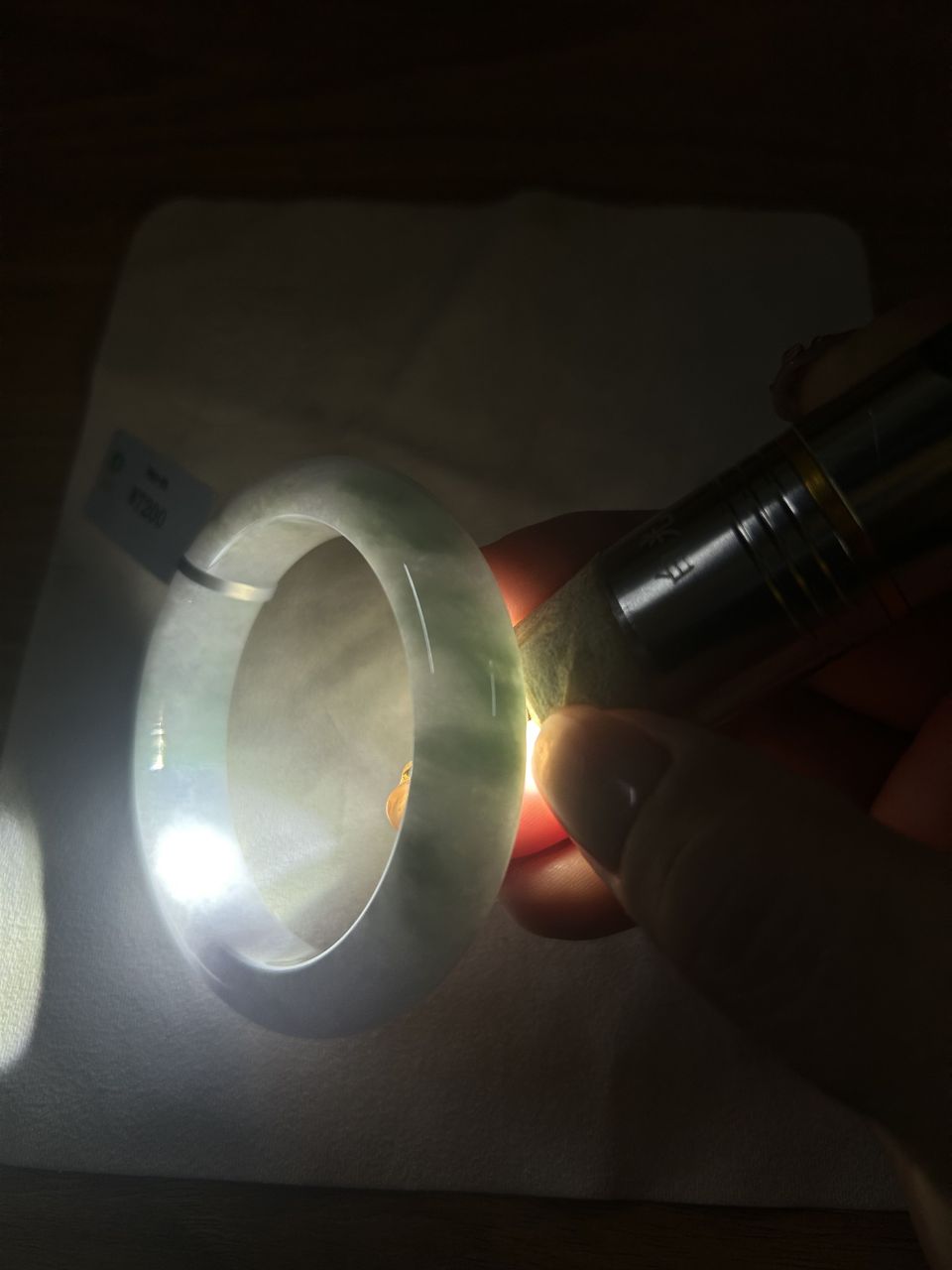 豆种紫罗兰飘花平安镯（53.6mm）（yc092185）