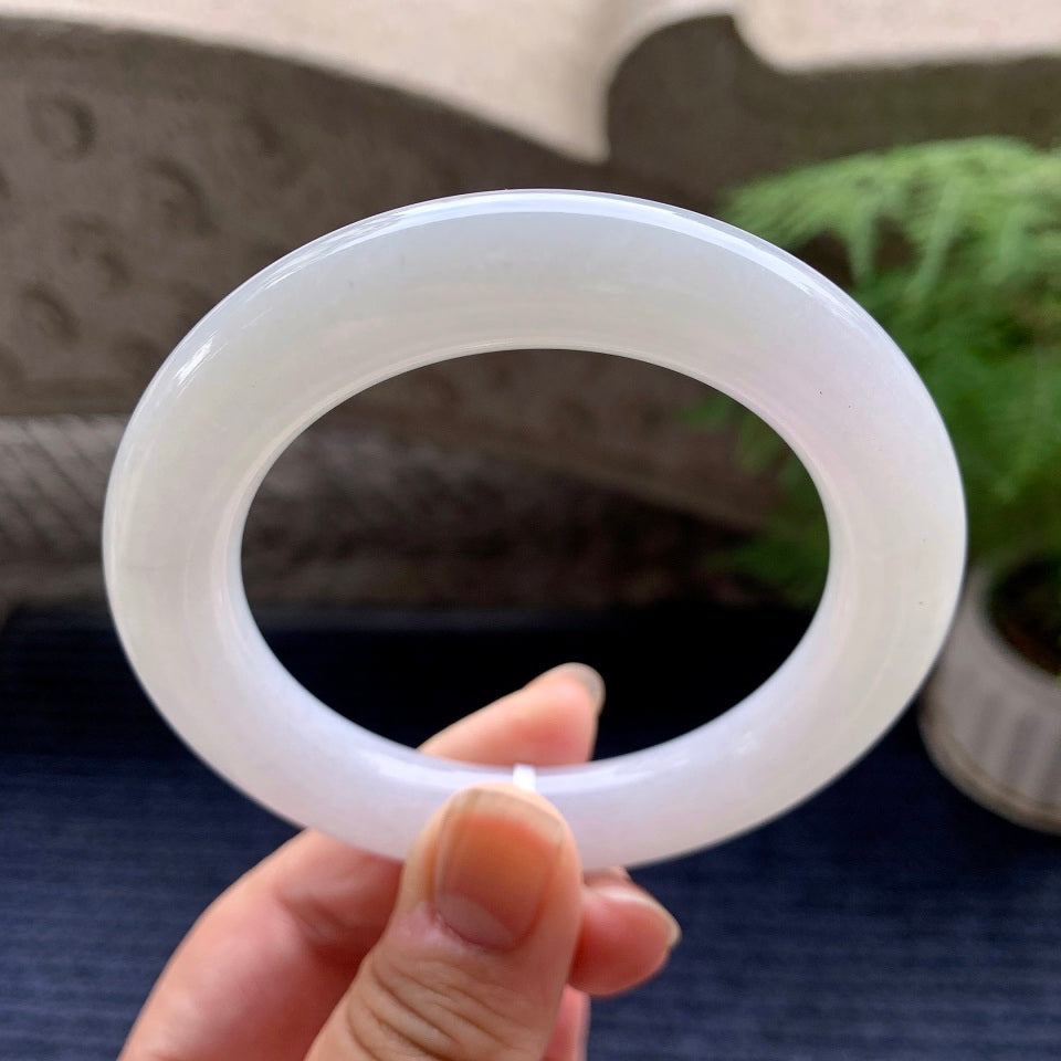 细糯种无色圆条手镯（56.7mm）（yc096598）