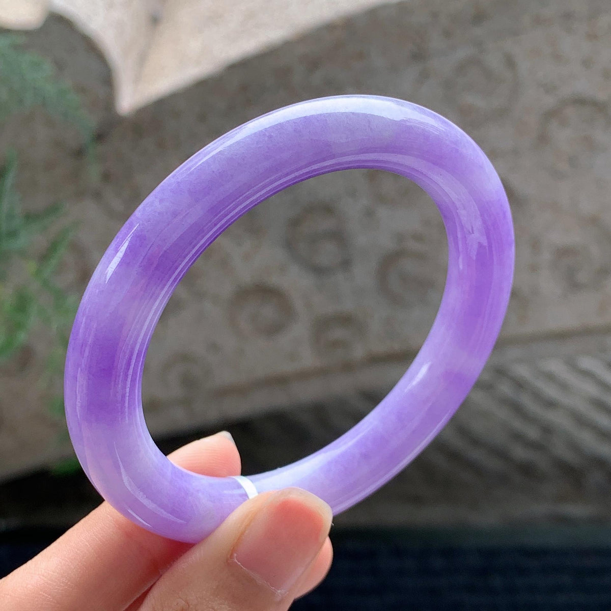 细糯种 紫罗兰圆条手镯 54圈 （yc696340）