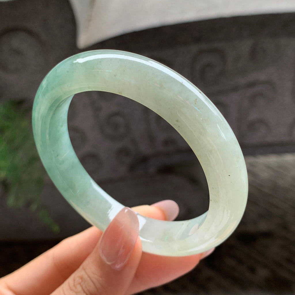 细糯种湖水绿半山水正圈平安扣 55.7圈 天然A货缅甸翡翠（yc693087）