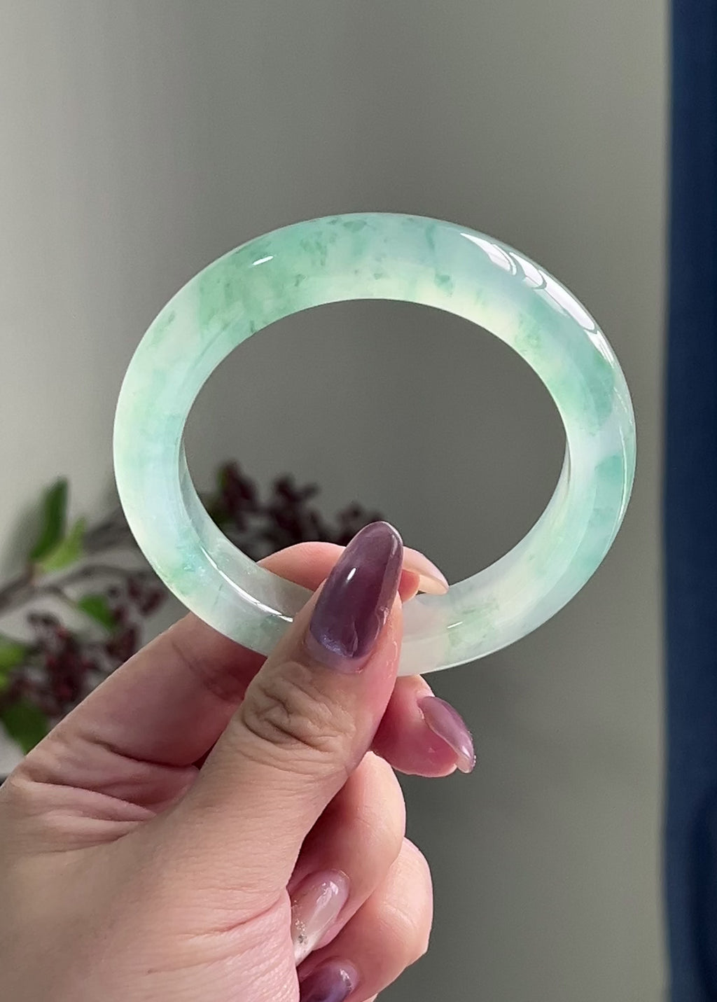 冰种飘花平安镯（56圈）（yc197822）