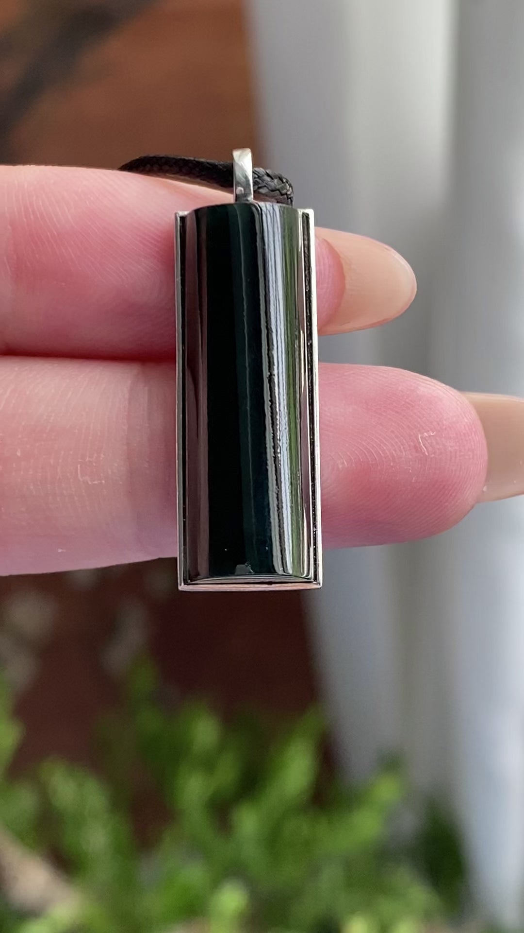 18k金镶墨翠无事牌吊坠（yc235113）