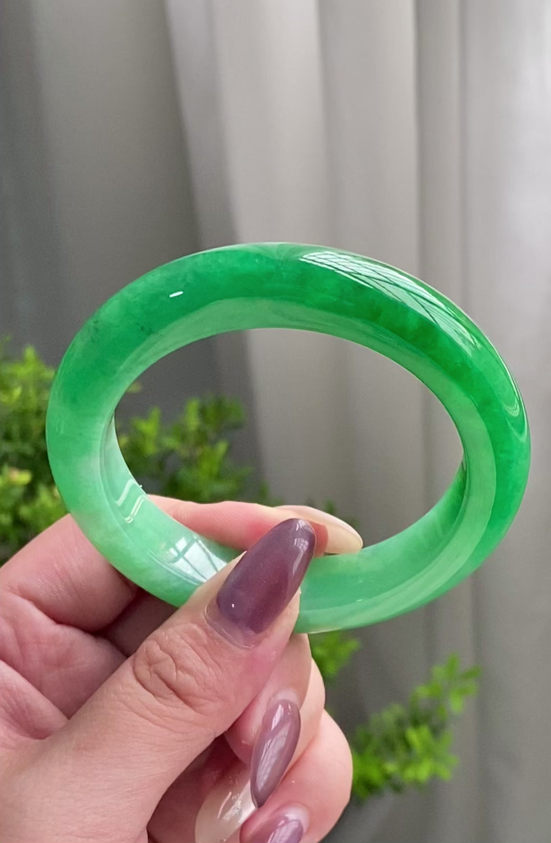 糯冰种满绿平安镯（55圈）（yc199715）