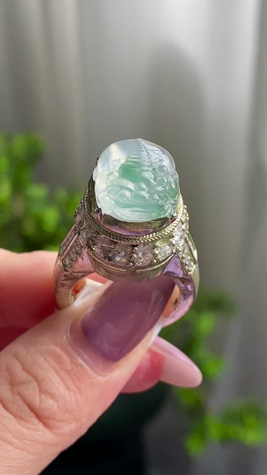 冰种飘花貔貅戒面裸石（yc199631）