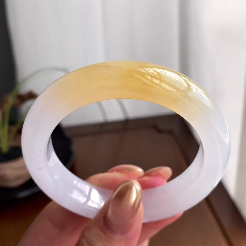 糯冰种黄翡平安镯（52圈）（yc258952）