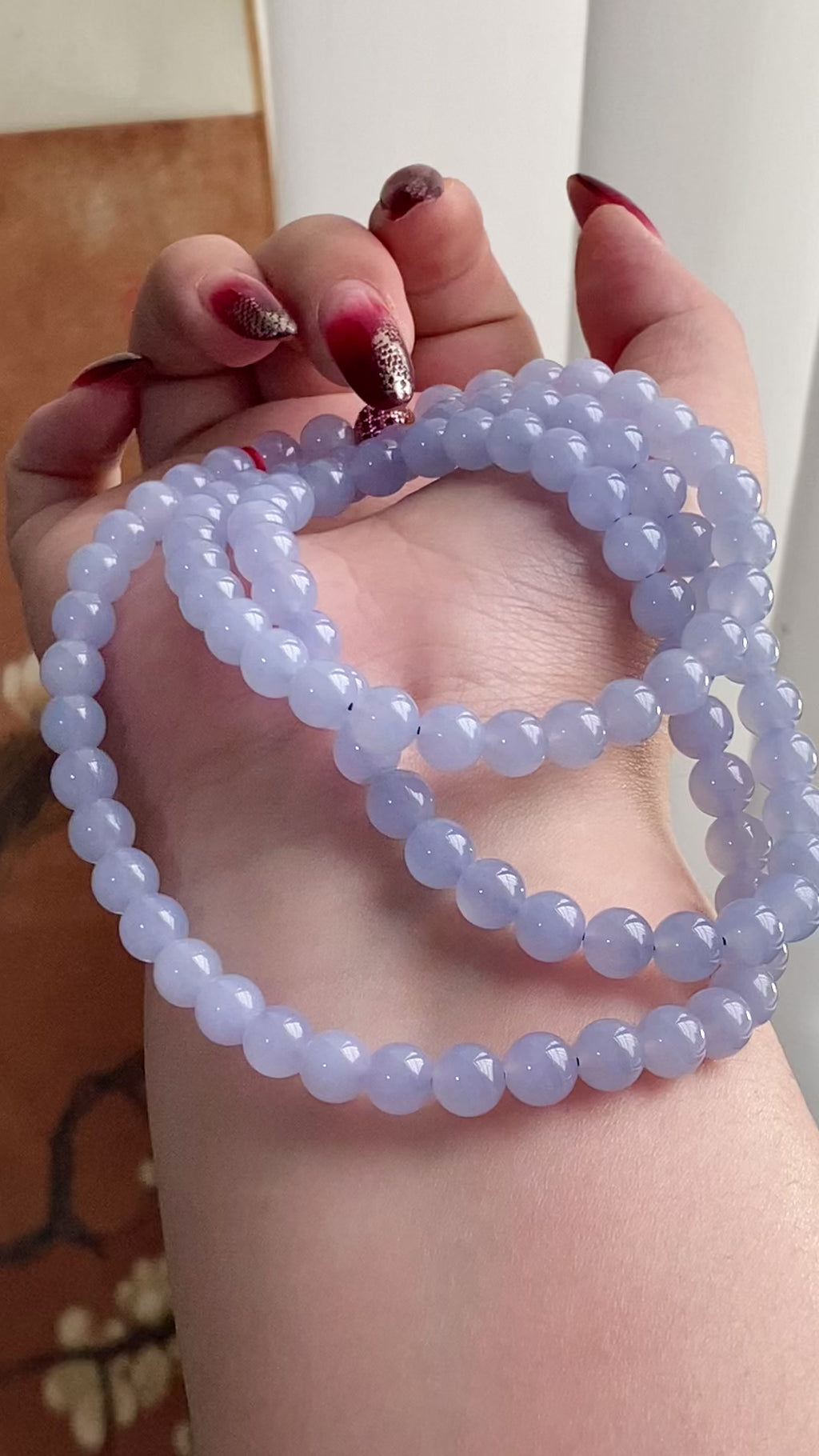 冰种紫罗兰珠链（98颗）（yc223981）