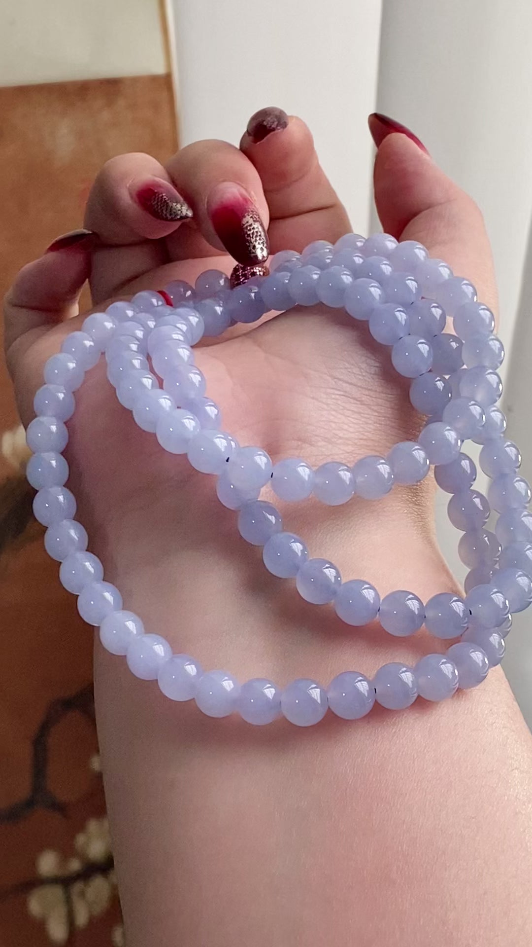 冰种紫罗兰珠链（98颗）（yc223981）