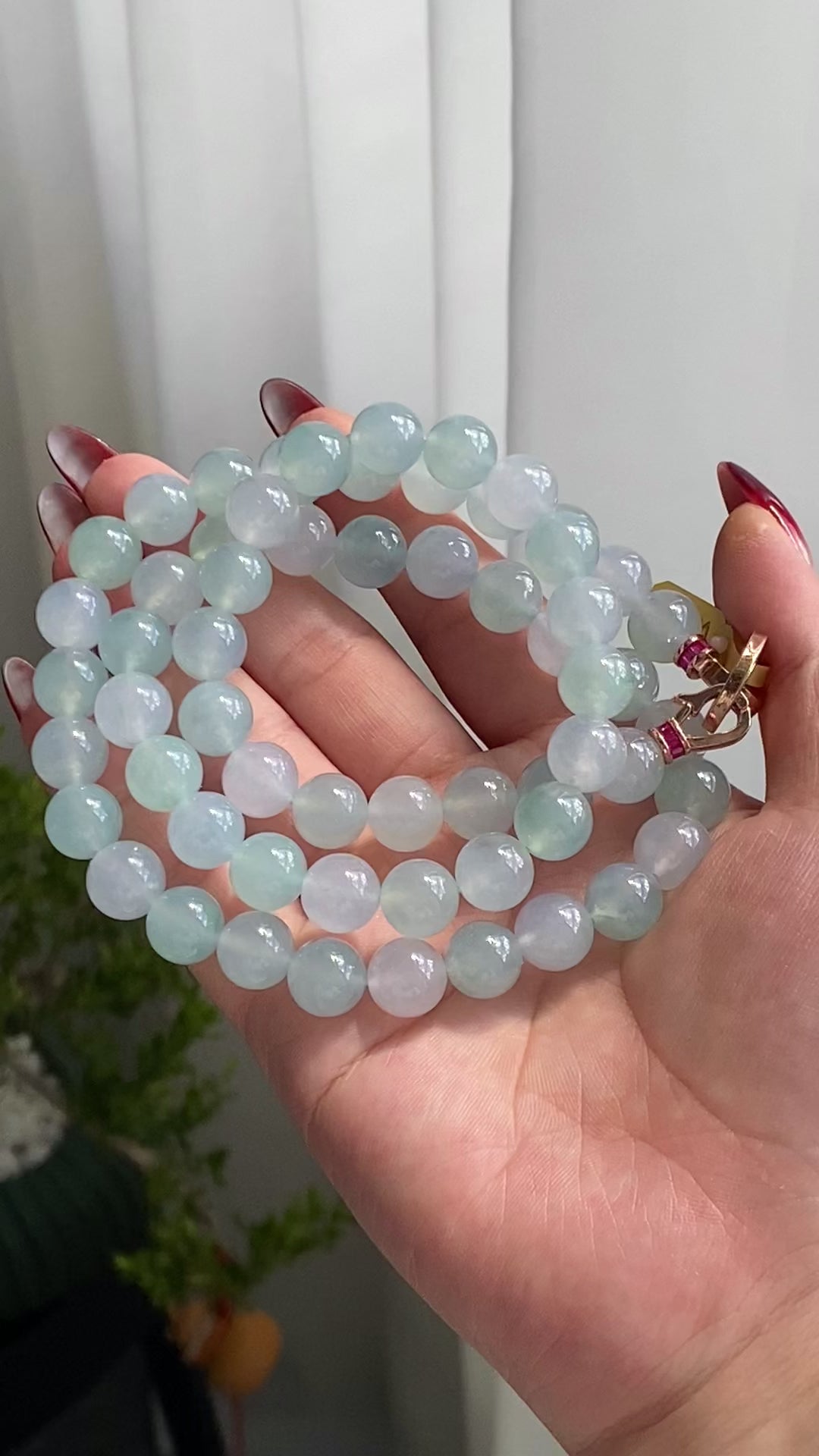 冰种双彩珠链（60颗）（yc213892）