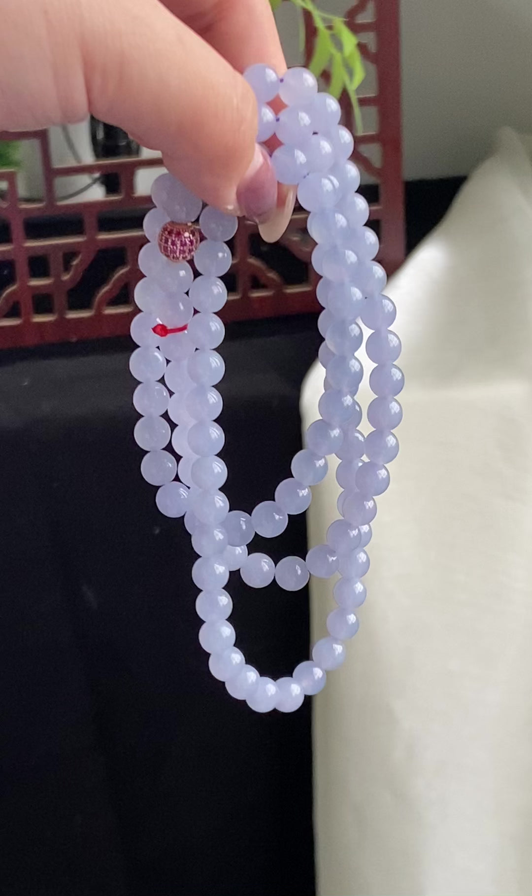 冰种紫罗兰珠链（107颗）（yc196846）